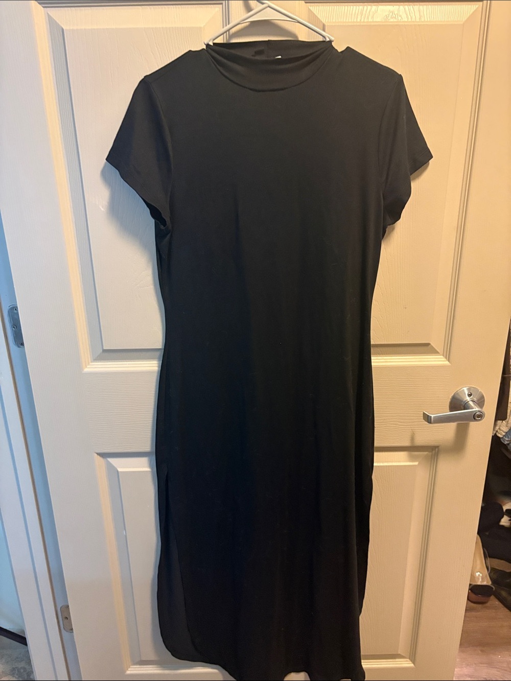 Black Short Sleeve long Dress